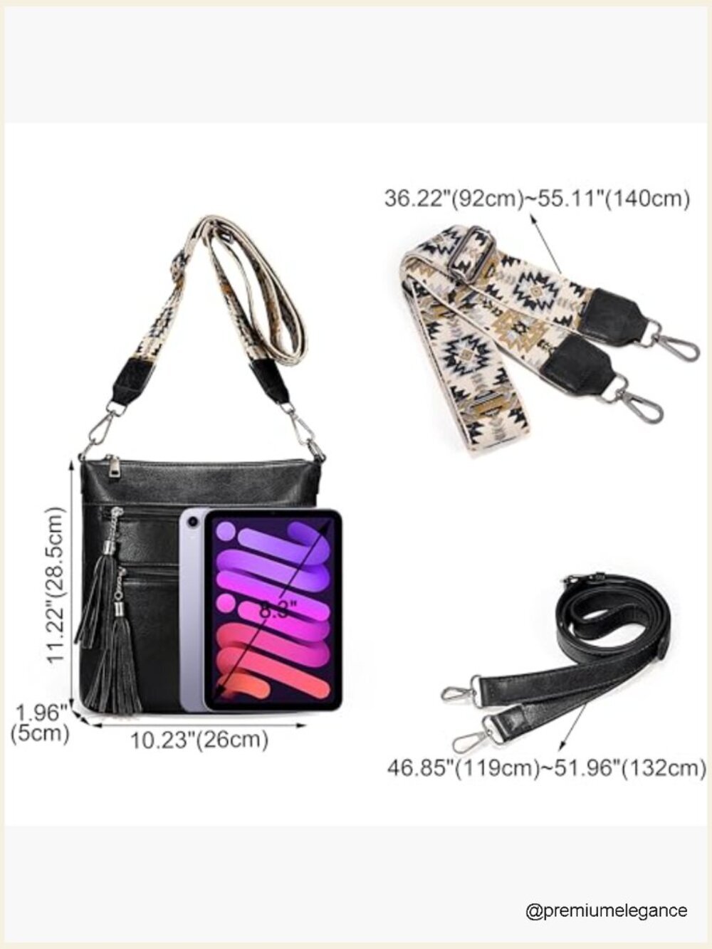 Trendy Leather Crossbody Bag Multi Pocket Shoulder Handbag Ladies Purse - Picture 7 of 7